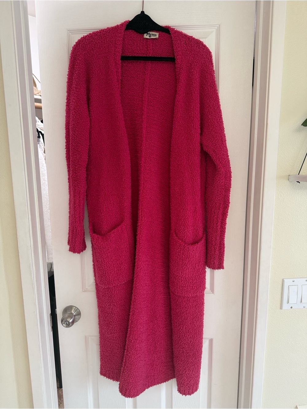 Show Me Your MuMu Hot Pink Long Open-Front Cardigan